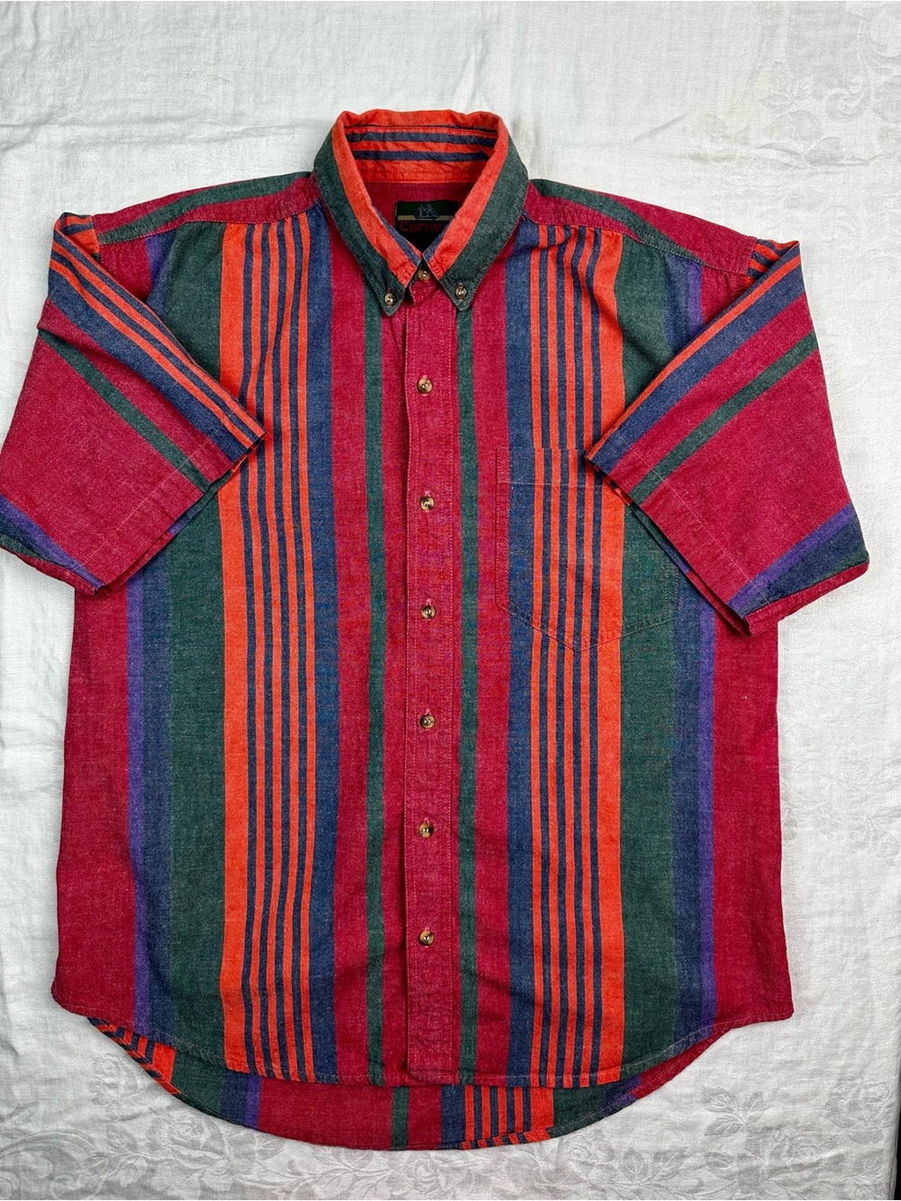 Vintage Caravan 90s Multi-colored Striped Button Up Shirt